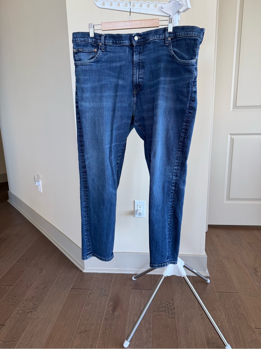 Ralph Lauren Men’s Blue Denim Jeans with Yellow Stitching